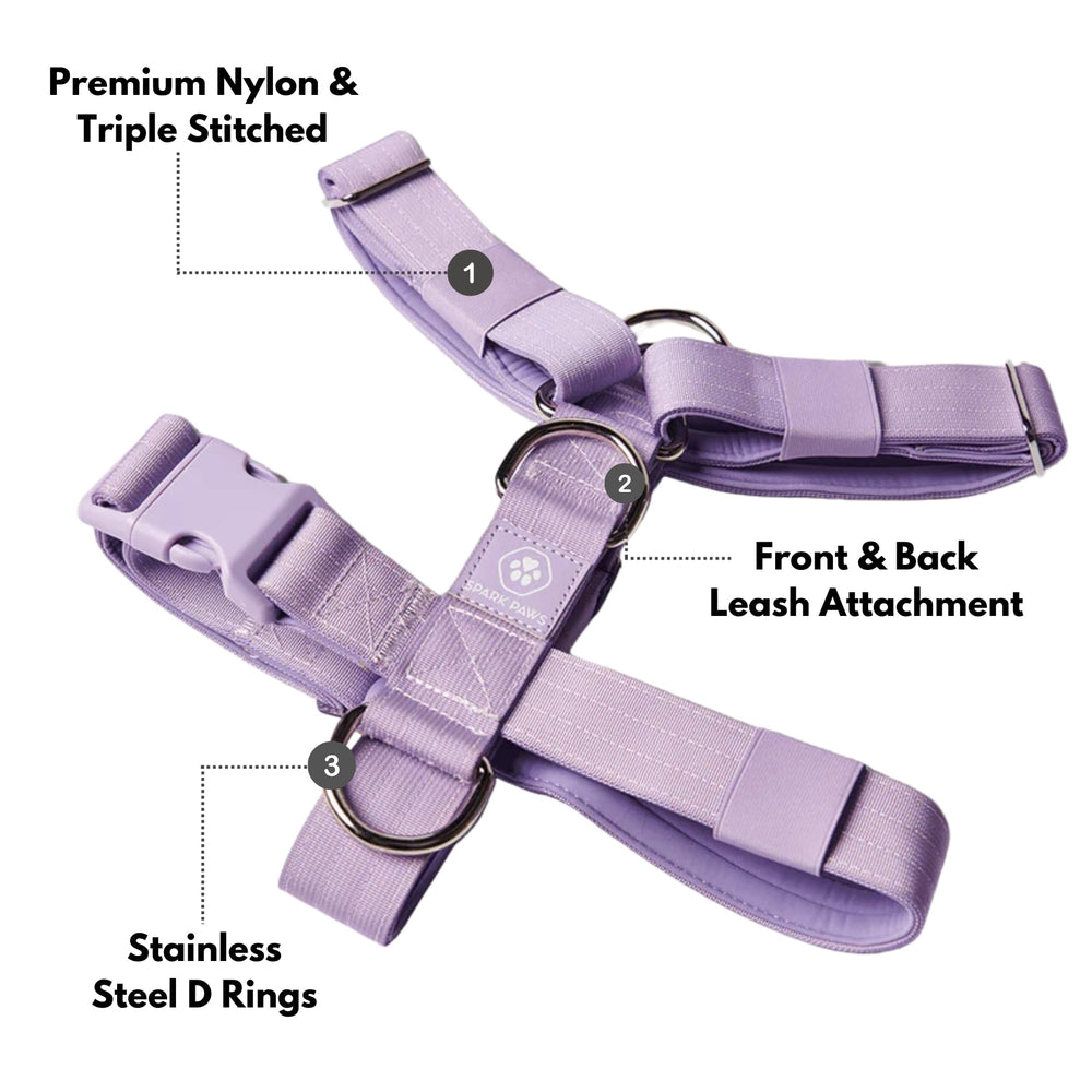 Spark Paws No Pull Harness neoprene padding close-up for comfort