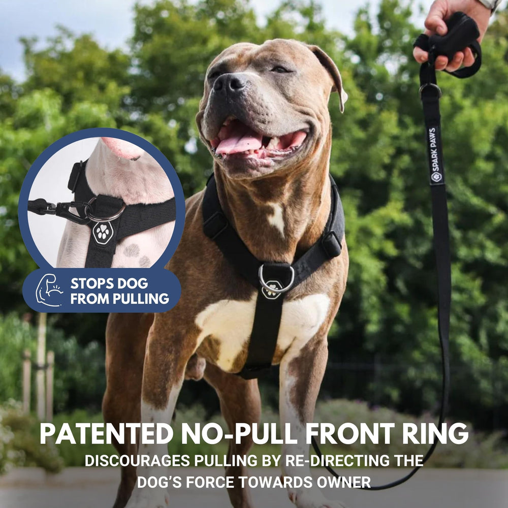 Spark Paws No Pull Harness tactical front clip supports controlled training and walking.
