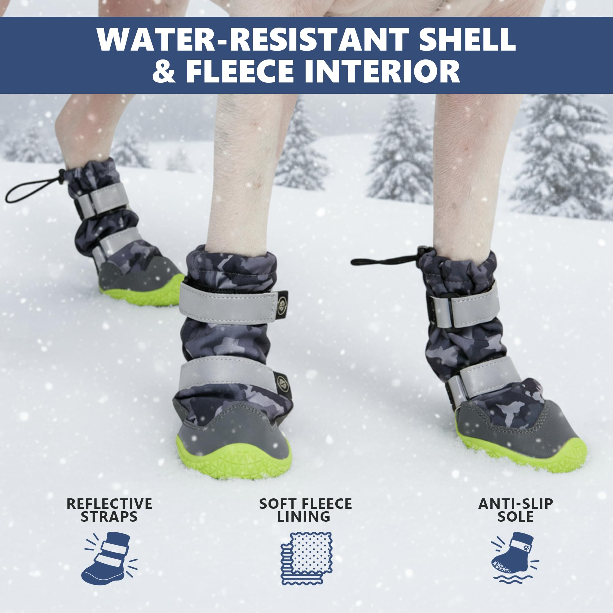 Spark Paws soft fleece-lined dog boots prioritize comfort in every season and gentle paws.