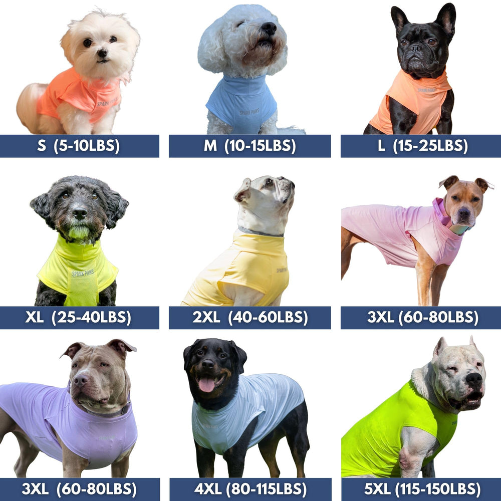 Spark Paws Sunblock Dog T-Shirt Peach Pattern offers SPF30 protection for sunny adventures