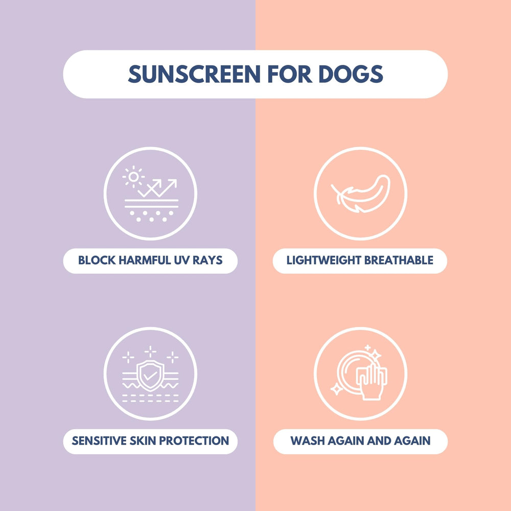 Spark Paws Sunblock Dog T-Shirt SPF30 UV protection for sun-loving dogs.