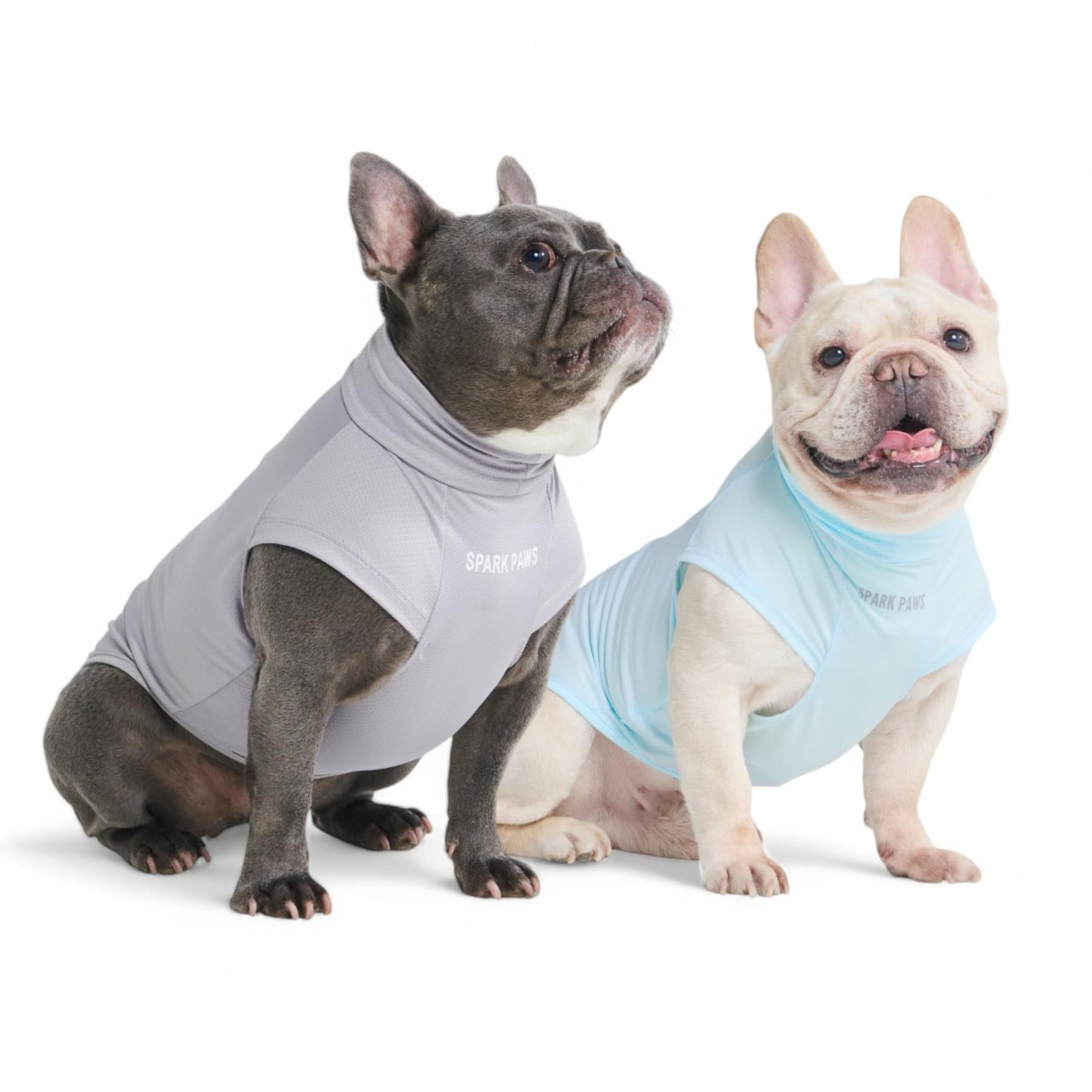 Spark Paws Sunblock Dog T-Shirt blue-grey set for 2XL dogs, lightweight and breathable