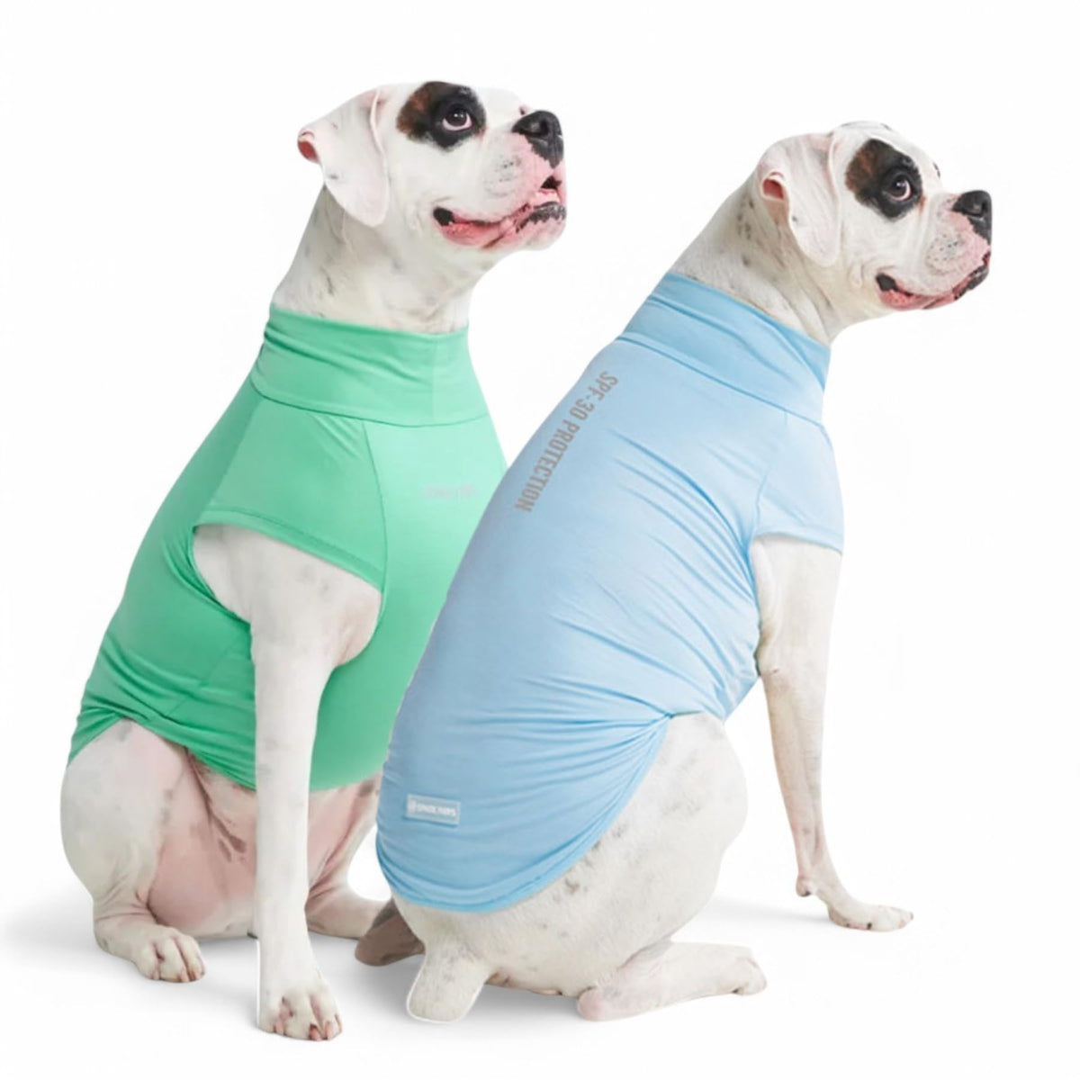 Spark Paws Sunblock Dog T-Shirt blue-mint pack 2XL sun-ready SPF30 protection.