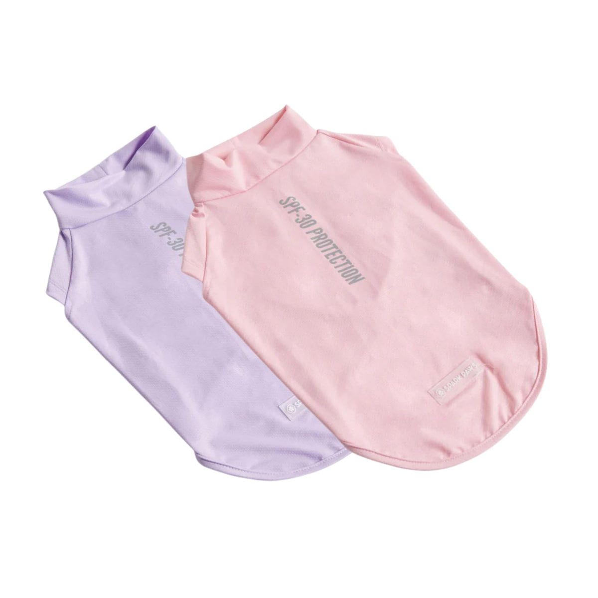 Spark Paws Sunblock dog t-shirt front view with SPF30 protection for sun-safe adventures.