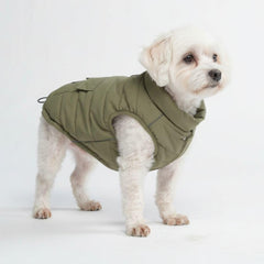 Spark Paws winter jacket closeup fleece interior keeps dogs warm on cold days.