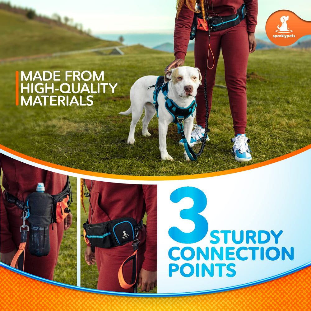 SparklyPets Active Waist Leash adjustable strap ensures a comfortable fit for many waists.