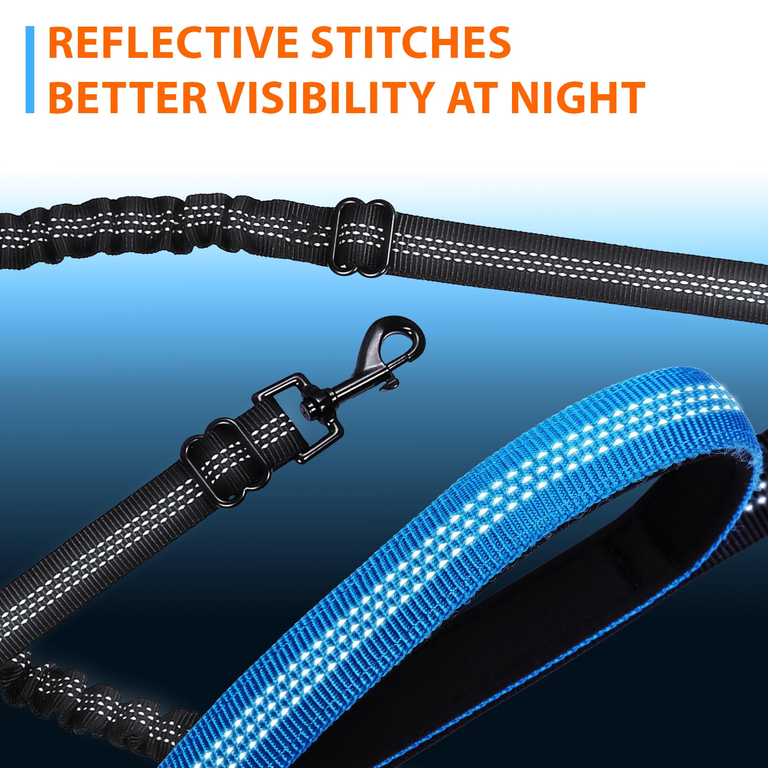 SparklyPets bungee absorption feature reducing strain on hips during dogs pulls
