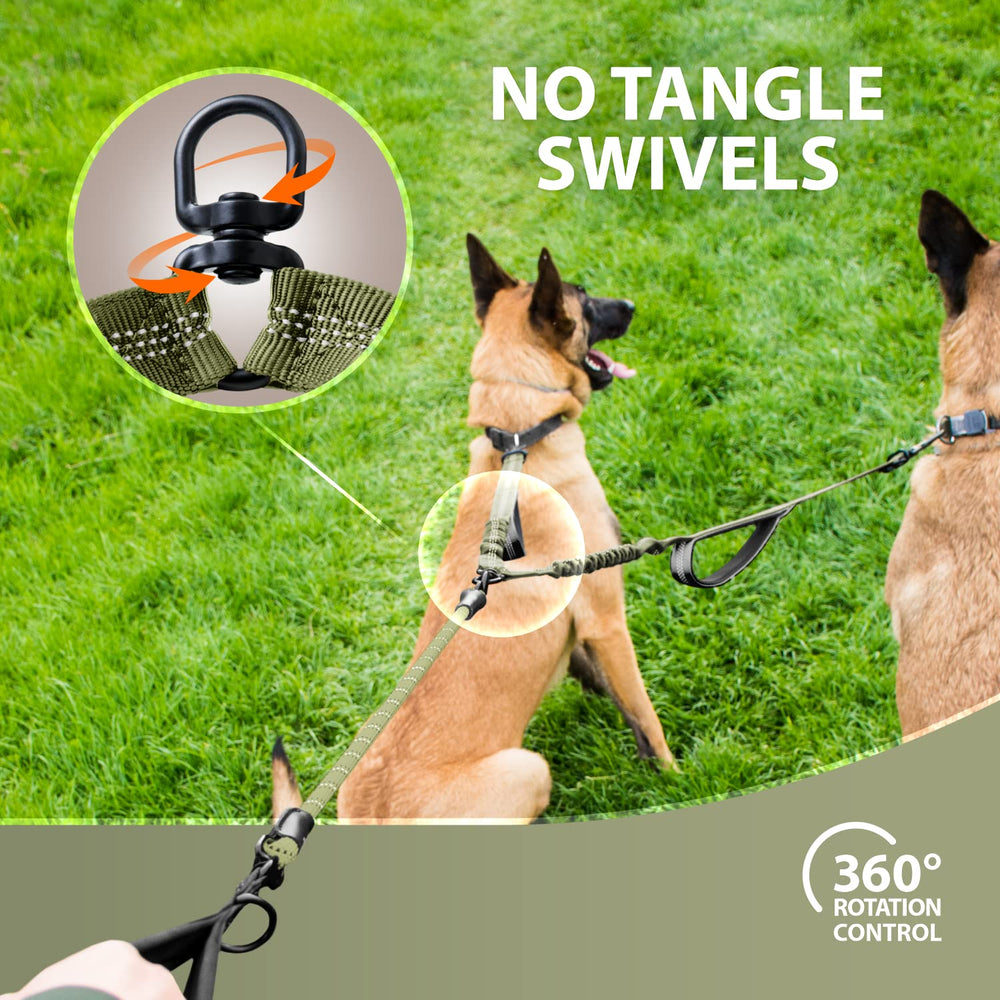 SparklyPets Double Dog Leash padded handles provide a comfortable grip on busy city strolls.
