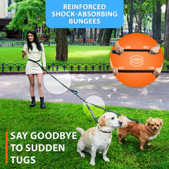 SparklyPets dual dog leash no-pull design promotes gentler guiding for two small dogs.