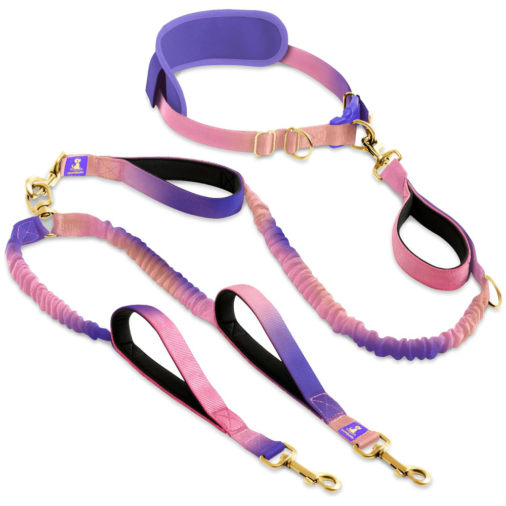 SparklyPets dual-leash padded-handles provide secure grip during busy street crossings.