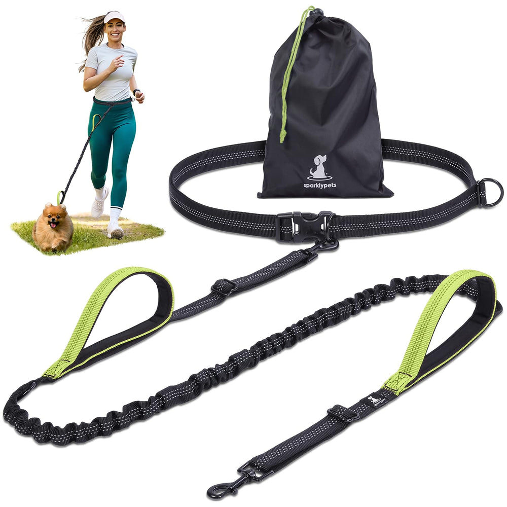 SparklyPets hands-free leash belt-clip ensures secure, hands-free control during walks.