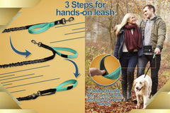 SparklyPets hands free leash teal control handle delivers firm smooth steering on busy streets