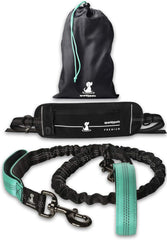 SparklyPets hands free dog leash teal belt clips for secure control during walks