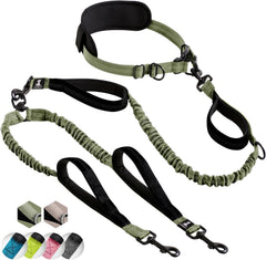 SparklyPets hands-free dog leash waist strap for controlled walks during busy streets.