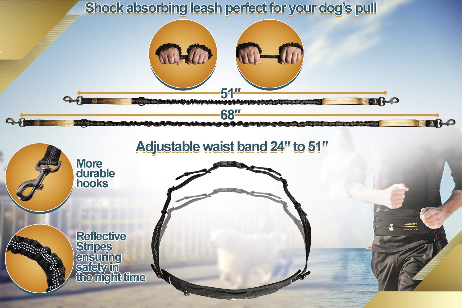 SparklyPets reflective stitches improve visibility during dawn or dusk walks