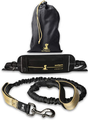 SparklyPets hands-free leash setup showing secure belt clips for steady runs