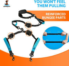 SparklyPets padded-handles dual leash provides firm, comfortable grip during busy crossings.