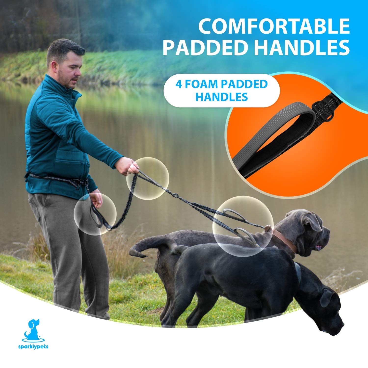 SparklyPets reflective stitches night walk increases visibility during evening strolls.