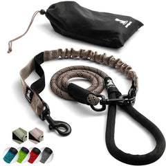 SparklyPets rope bungee leash brown outer view highlights durable nylon for rugged outdoor walks