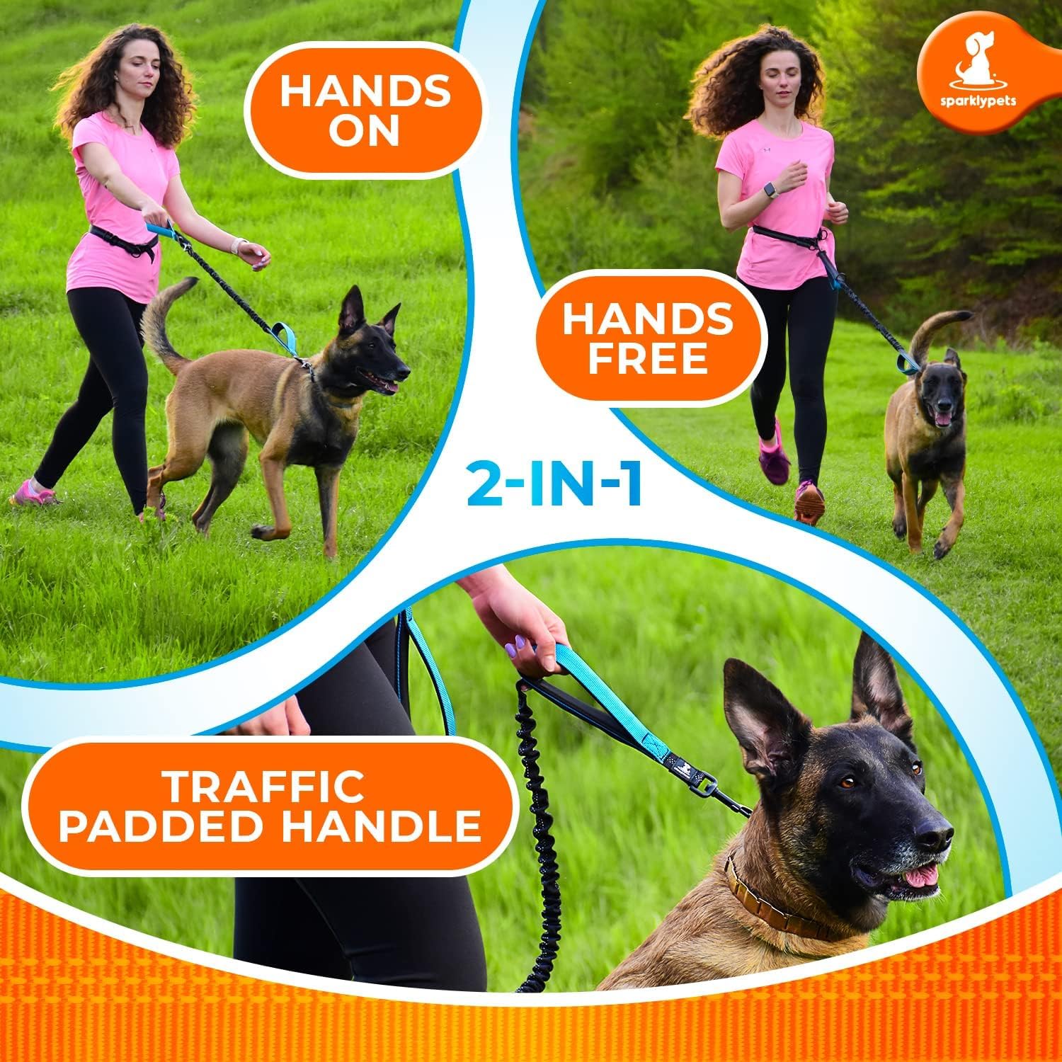 SparklyPets switchable hands-free to hands-on design supports quick changes during hikes.