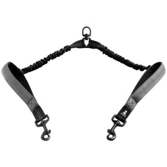 SparklyPets two-dog leash coupler gray keeps two dogs walking calmly and aligned.