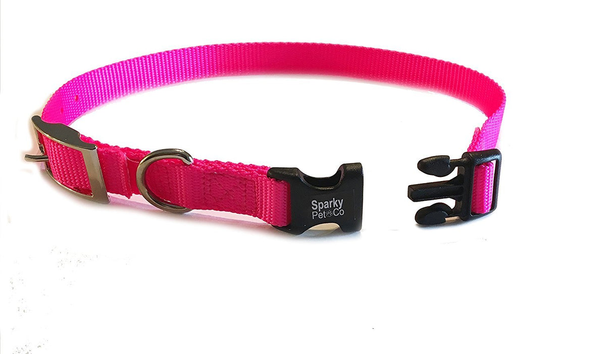 Sparky Pet Co ECollar Raspberry nylon replacement strap close-up showcasing durability.