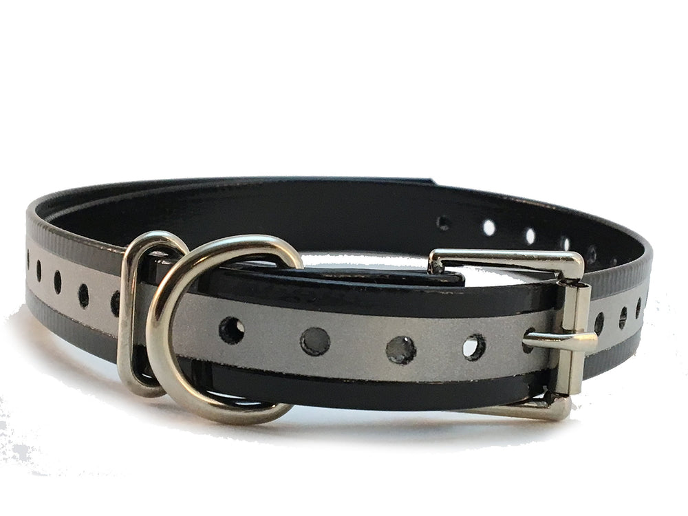 Sparky Pet Co Garmin collar strap closeup highlights durable 3/4-inch width for training control