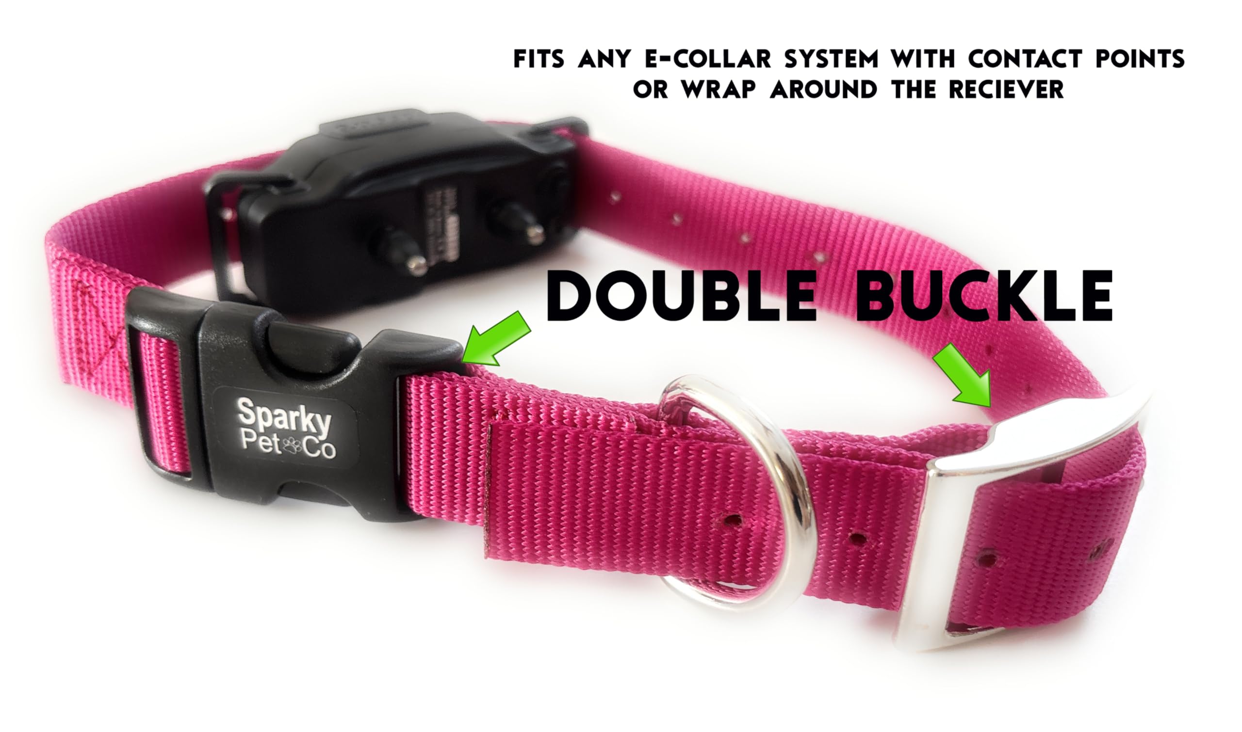 Sparky Pet Co rugged nylon collar stands up to dirt, water, and play.
