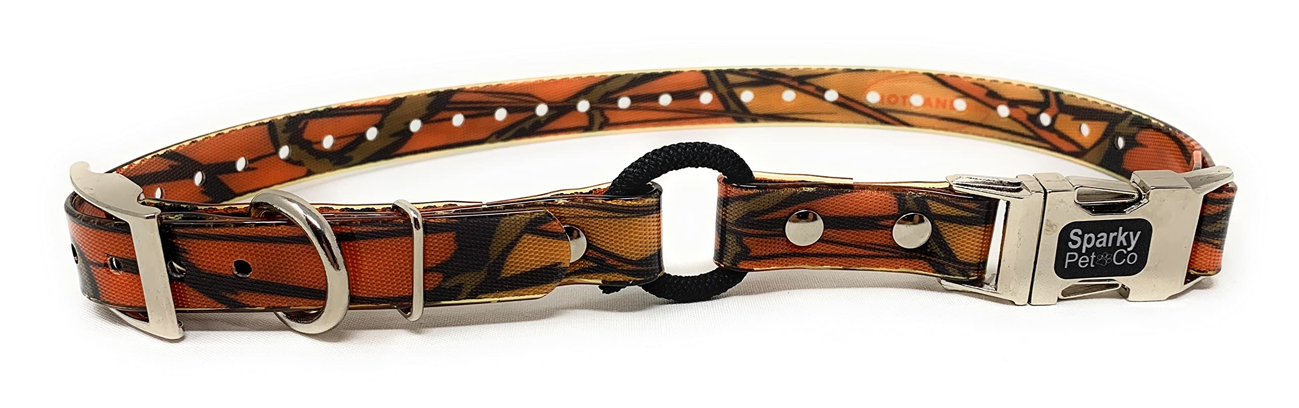 Sparky Pet Co Zeus ecollar replacement strap closeup showing durable biothane construction