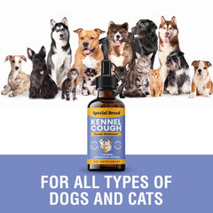 Special Breed cough support label highlights USA-made safety and quality.