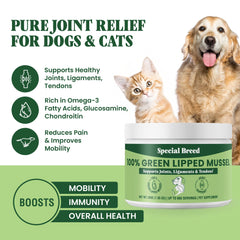 Special Breed powder poured into dog bowl for daily joint care