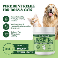 Special Breed Green Lipped Mussel Powder ingredients highlight natural NZ mussels for hip support