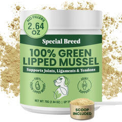 Special Breed Green Lipped Mussel Powder tub supports daily joint comfort for dogs and cats.