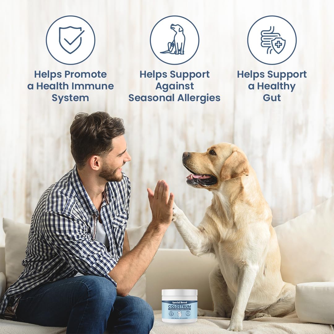 Special Breed immunity-support pet bowl with colostrum for dogs and cats