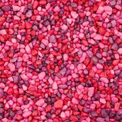 Spectrastone Special Red Aquarium Gravel closeup, vibrant substrate enhances fish color in aquariums.