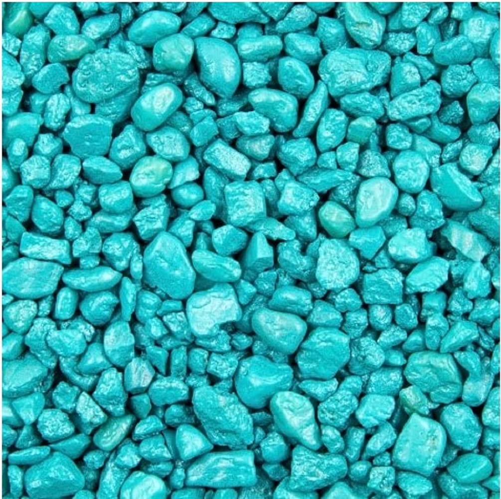 Spectrastone Special Turquoise gravel close-up showing vibrant color and natural-looking substrate.