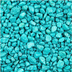 Spectrastone Special Turquoise gravel close-up showing vibrant color and natural-looking substrate.