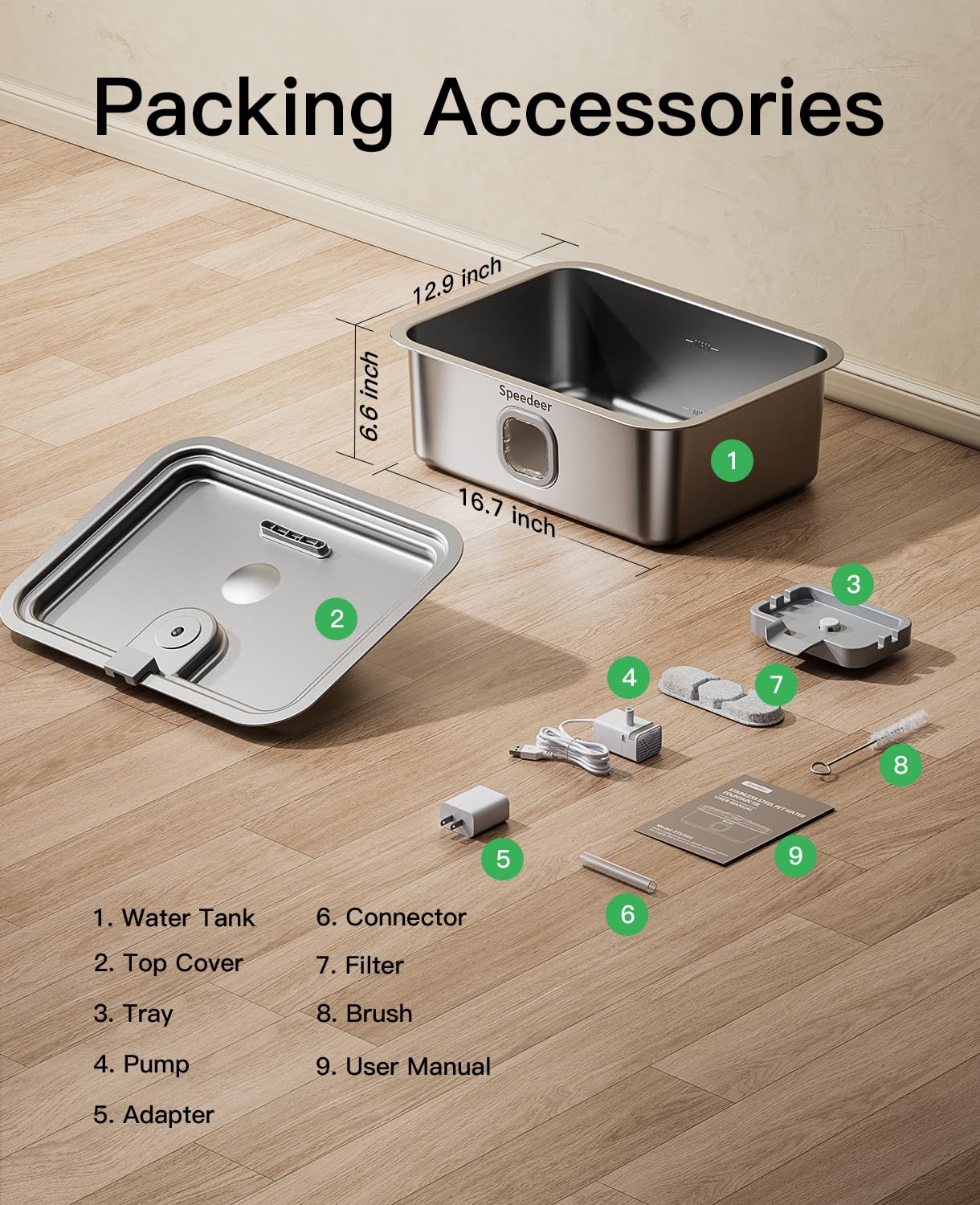 Speedeer easy-clean assembly highlights quick setup for busy pet owners.