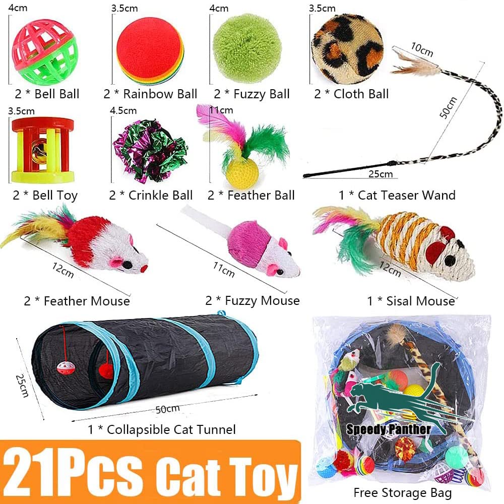 Speedy Panther interactive feather teaser wand encourages active play and hunting instincts.