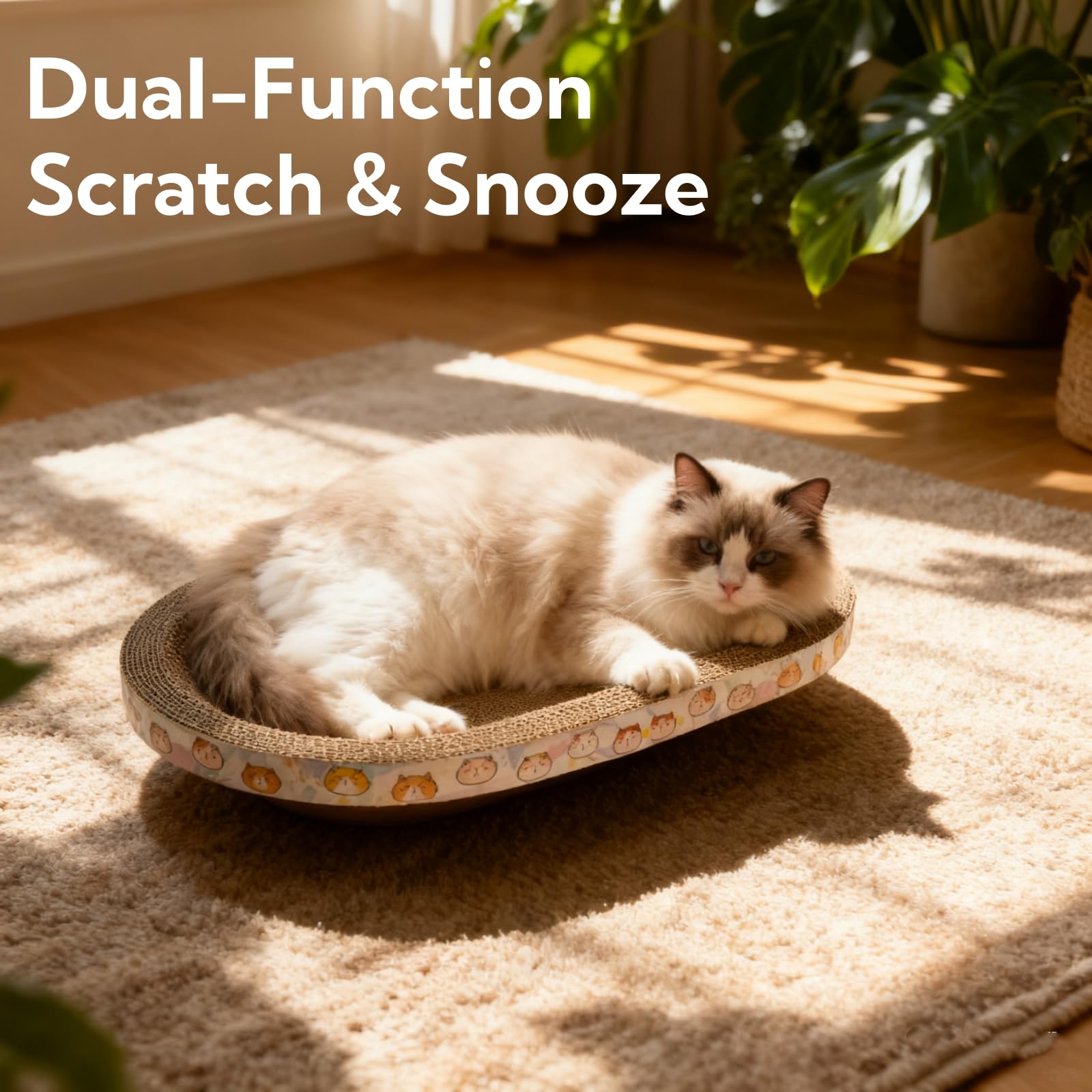 Spindro cat scratcher bowl lounge emphasizes breathable design and sleek décor