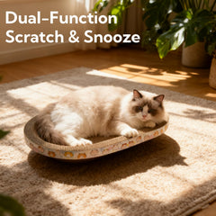Spindro cat scratcher bowl lounge emphasizes breathable design and sleek décor