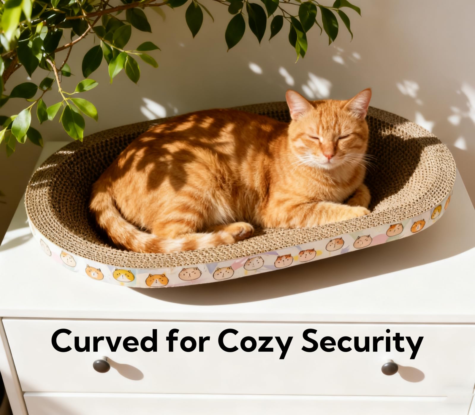 Spindro elevated-design cat scratcher supports comfortable lounging