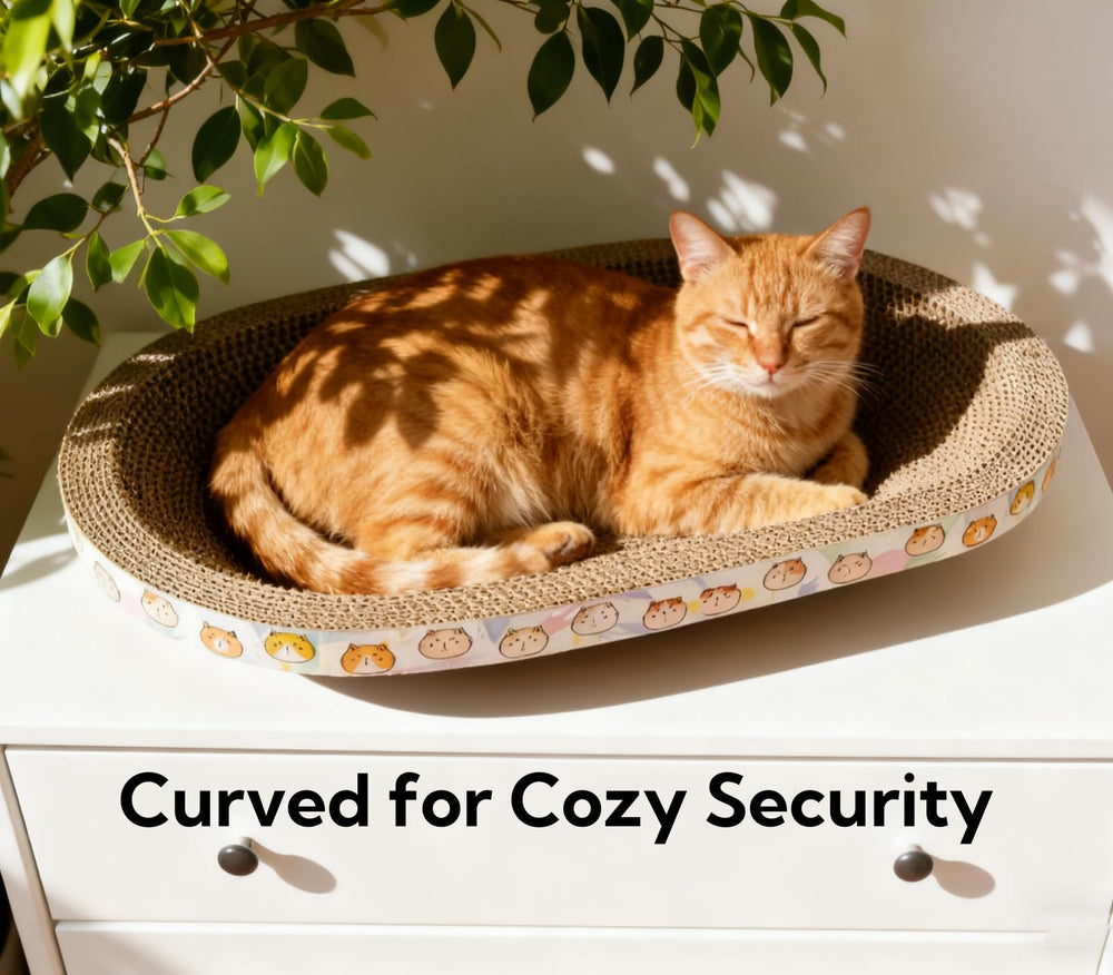 Spindro elevated-design cat scratcher supports comfortable lounging