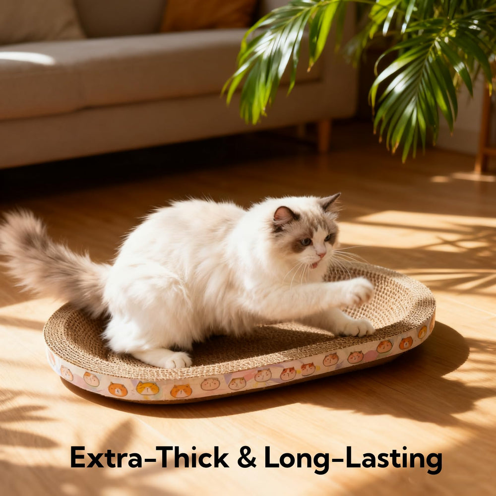 Spindro oval cat scratcher nest offers secure scratching and nesting space