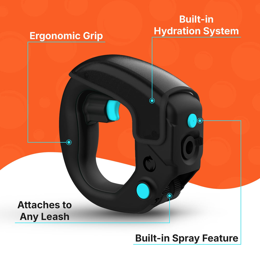 Spleash water bottle cup flip-open shows controlled flow for easy drinking on hikes.