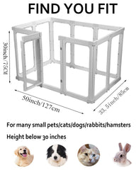 SPOODOR acrylic dog playpen door entry demonstrates safe self-entry design