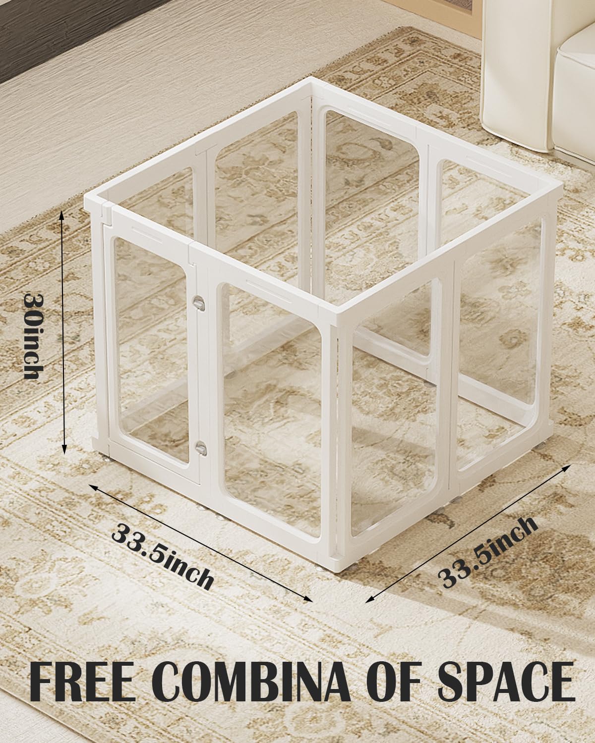 SPOODOR acrylic dog playpen durable materials resist daily wear and nibbling