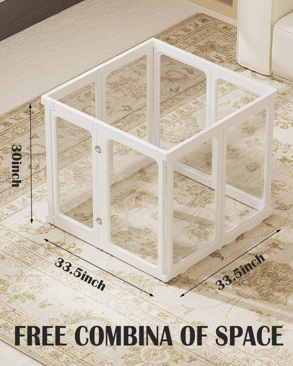 SPOODOR acrylic dog playpen durable materials resist daily wear and nibbling