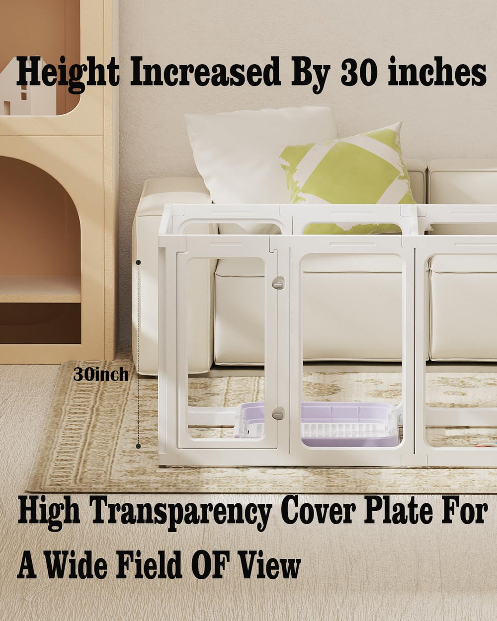 SPOODOR acrylic dog playpen easy-clean surface cleans quickly after play