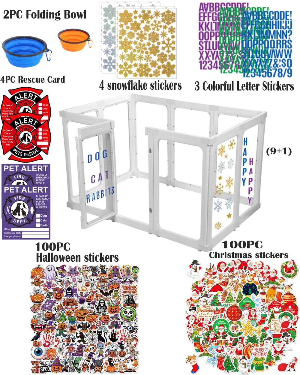 SPOODOR acrylic dog playpen ten panels arranged for compact living room setup